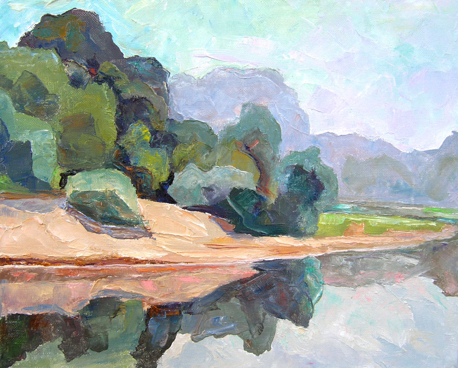 93 - Утренний свет. Река Снов, Украина. / Morning Light. The Snov River, Ukraine. 2010,  oil, canvas, 40x51 cm