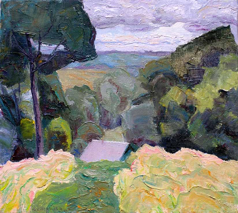 87 - Пасмурная даль. Седнев. Украина. / Cloudy Horizon. Sednev. Ukraine. 2009, oil, canvas, 33x33 cm