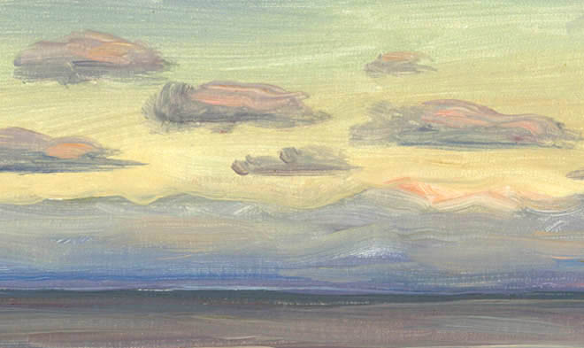 Небо над Балтикой. Лодка на закате. 1986