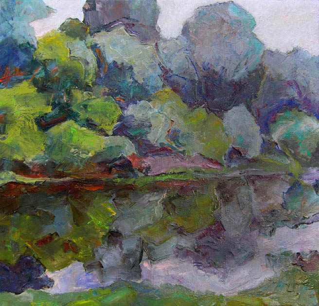 Красивая пасмурная река. / Beautiful Sunless River. 2010, oil, canvas, 42x44 cm 