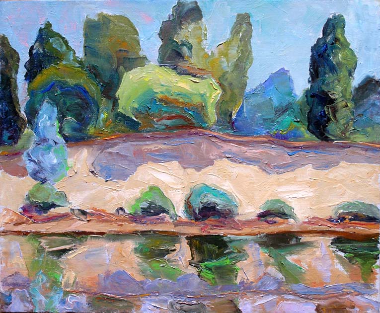 Августовский свет на реке. / August Light River. 2010, oil, 

canvas, 35x43 cm