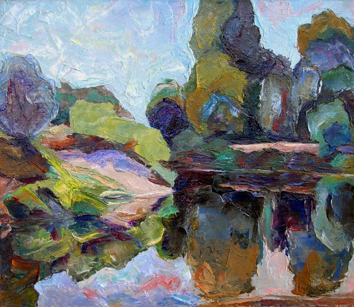 Поворот реки. Отражения. / Turn Of The River. Reflections. 2010, oil, canvas, 37x43 cm