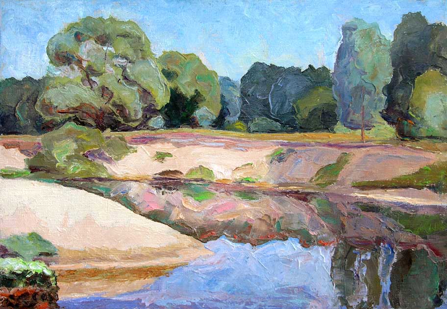 Плёс на повороте реки Снов. / Reach On The Snov River Turn. 2010, oil, canvas, 34x50 cm