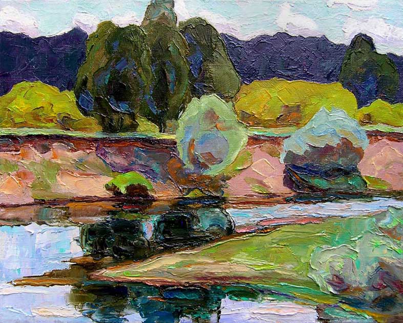 Ветерок на р.Снов. / Soft Wind On The Snov River. 2011, oil, canvas, 35x43 cm
