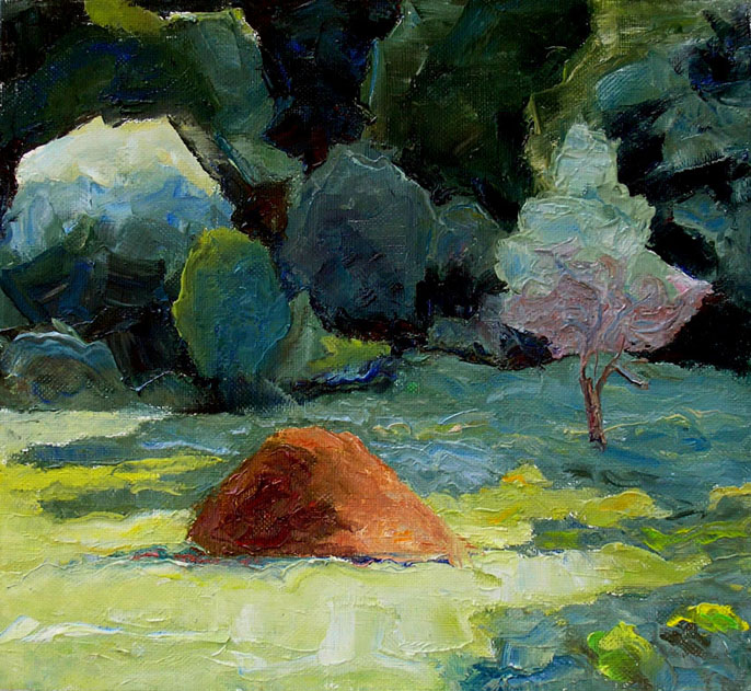Закатные аккорды света и тени. / The Sunset Light & Shadows Performance. 2008, oil, canvas, 38x35 cm