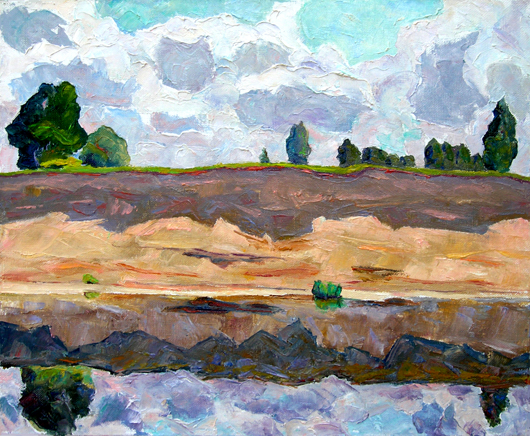 Прекрасная погода, красивая река. / Fine Weather, Beautiful River. 2010, oil, canvas, 49x69 cm