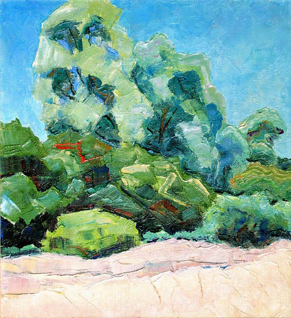 Ивы на песчаном берегу. / White Willows On The Sandy Bank. 2007, oil, canvas, 35x38 cm