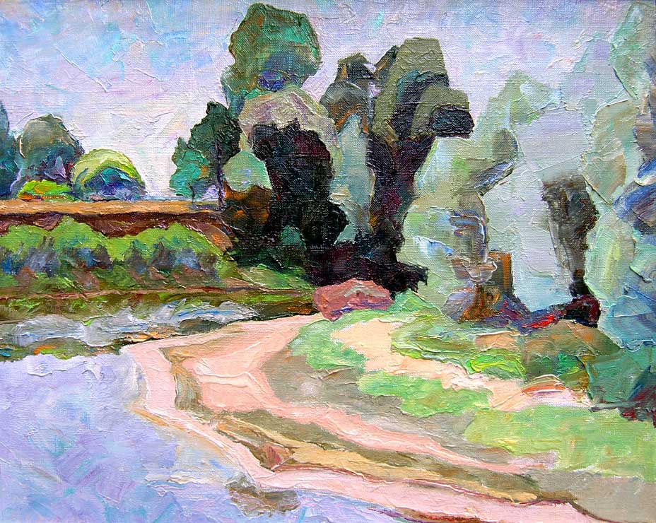 113 - Зигзаги песчаного берега. Река Снов, Украина. / Crinkle-Crankle Sandy Bank. The Snov River, Ukraine. 2011, oil, canvas, 40x50 cm