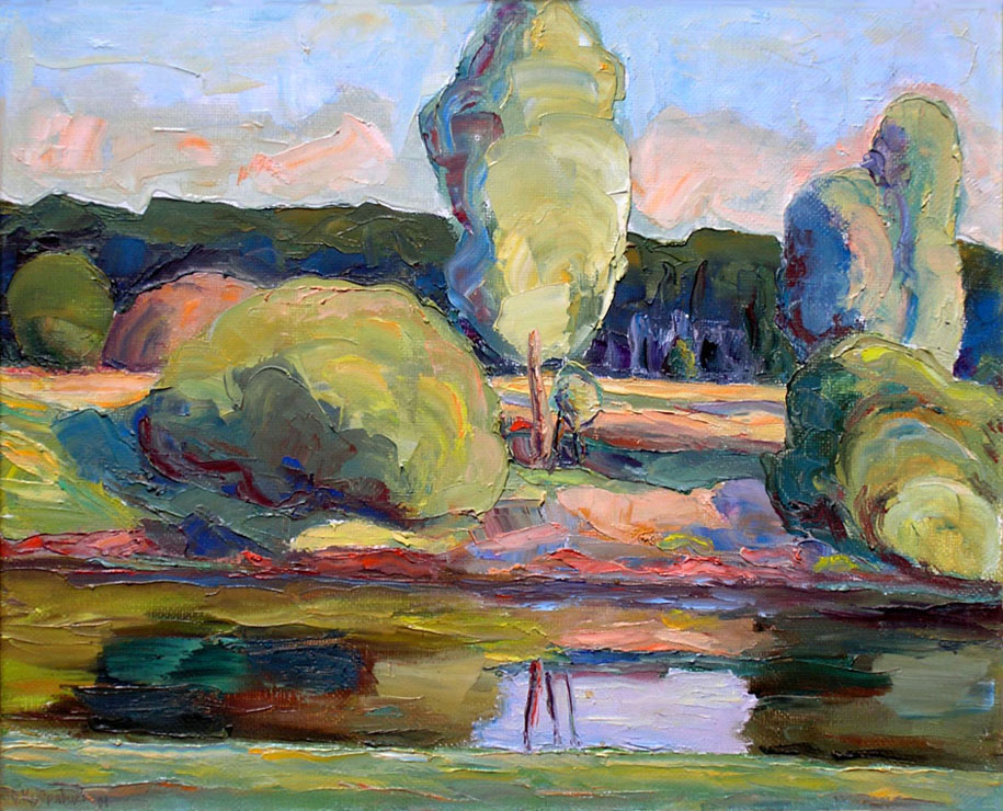 За час до заката. Клочков, Украина. / An Hour Before The Sunset. Klochkov, Ukraine. 2001, oil, canvas, 43x35 cm