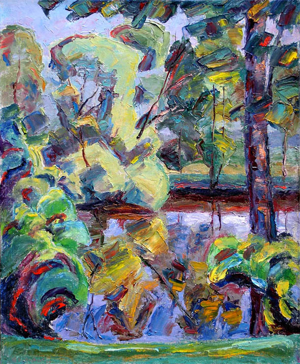 40 - Река Снов в жаркий день. Седнев, Украина. / The River Snov On A Hot Day. Sednev, Ukraine. 2003, oil, canvas, 35x44 cm