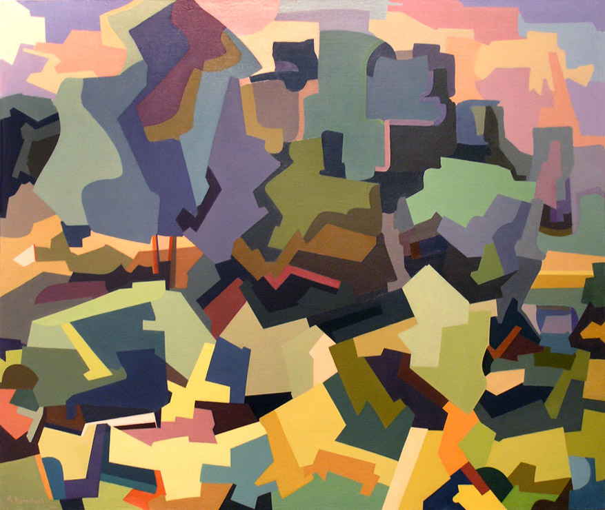 54 - Бурьян, кусты и деревья на закате. Седнев, Украина. / Weeds, Bushes & Trees At Sunset. Sednev, Ukraine. 2006, oil, canvas, 100x85 cm