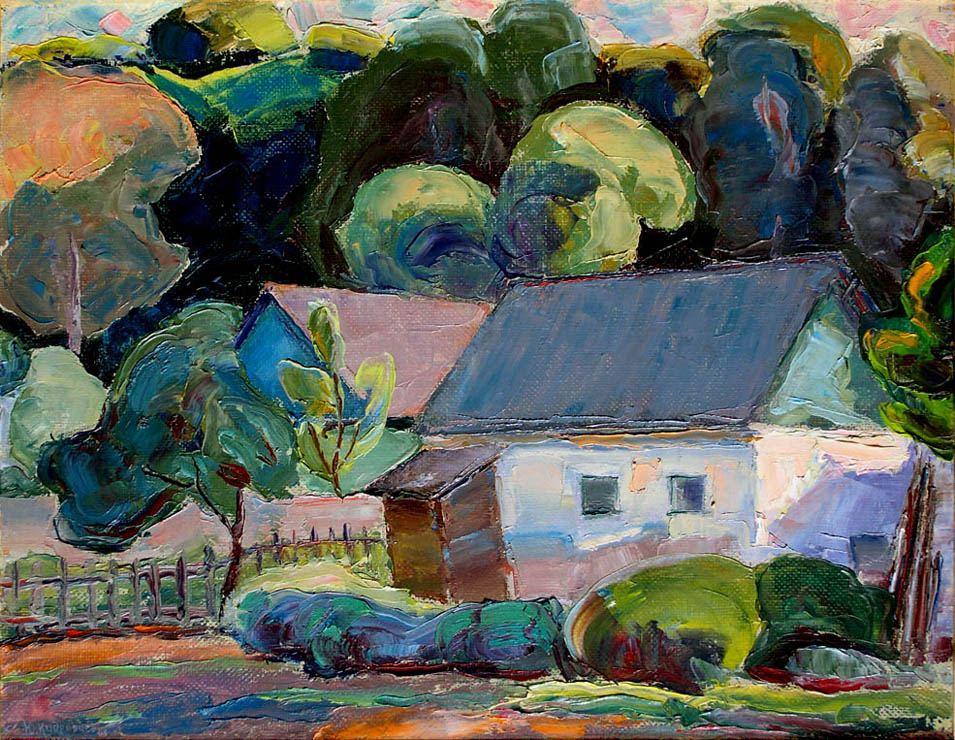 57 - Вечер в начале июня. Седнев, Млины, Украина. / Evening In Early June. Sednev, Mliny, Ukraine. 2003, oil, canvas, 43x35 cm 