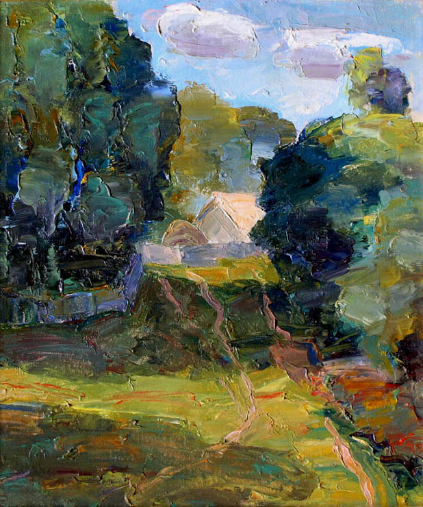 74 - Коровьи тропки в Клочкове. Черниговская область, Украина. / Cows' Paths In Klochkov. Chernigov Region, Ukraine. 1997, oil, canvas, 34х40 cm