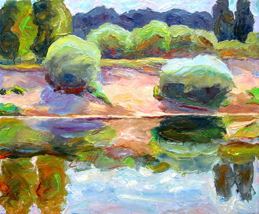 95 - Июльское сияние на реке Снов. Седнев, Украина. / July Glamour On The Snov River. Sednev, Ukraine. 2010, oil, canvas, 30x36 cm